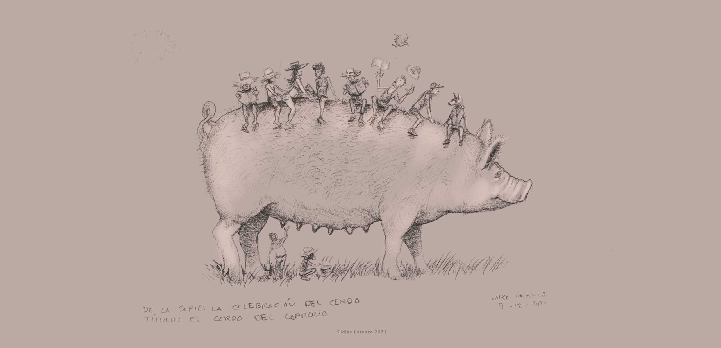 El cerdo del Capitolio Mike Lorenzo, Arte Cubano